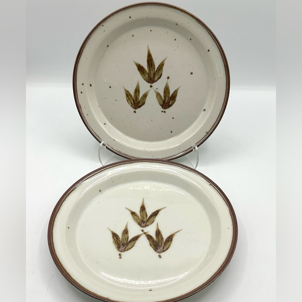 LAST ONES! 2 Dansk Salad Plates Brown Mist Whisper pattern. Vintage 80s - Picture 7 of 8